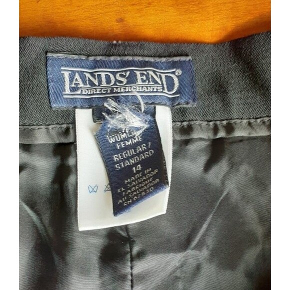 Lands End 100% wool lined dress pants 14 l black career office work  career - Picture 5 of 5